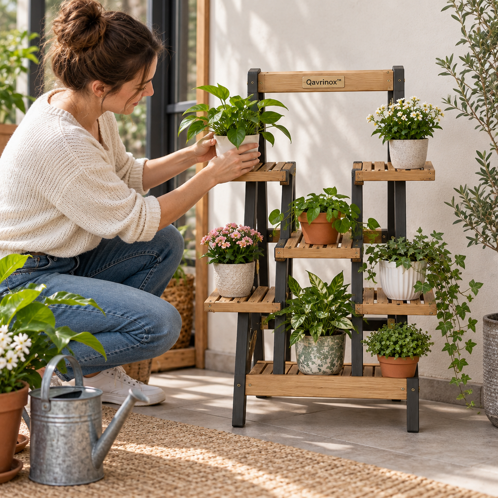 Foldable Wooden Plant Shelf main image 4